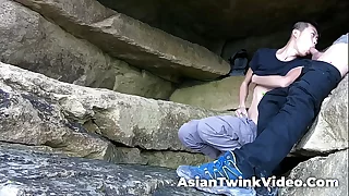 Young Interracial Gay Couple Fucking in Lagoon - AsianTwinkVideo.Com