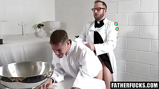 Misbehaving Twink Barebacked By Big Cock Priest